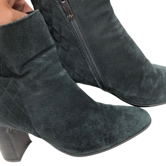 Black Aquatalia Quilted Leather Suede Booties Sz 7 - Picture 5 of 16